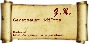 Gerstmayer Márta névjegykártya